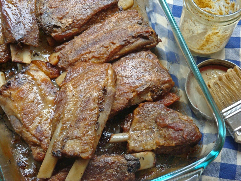 keto BABY BACK RIBS WITH MUSTARD VINEGAR BARBECUE SAUCE